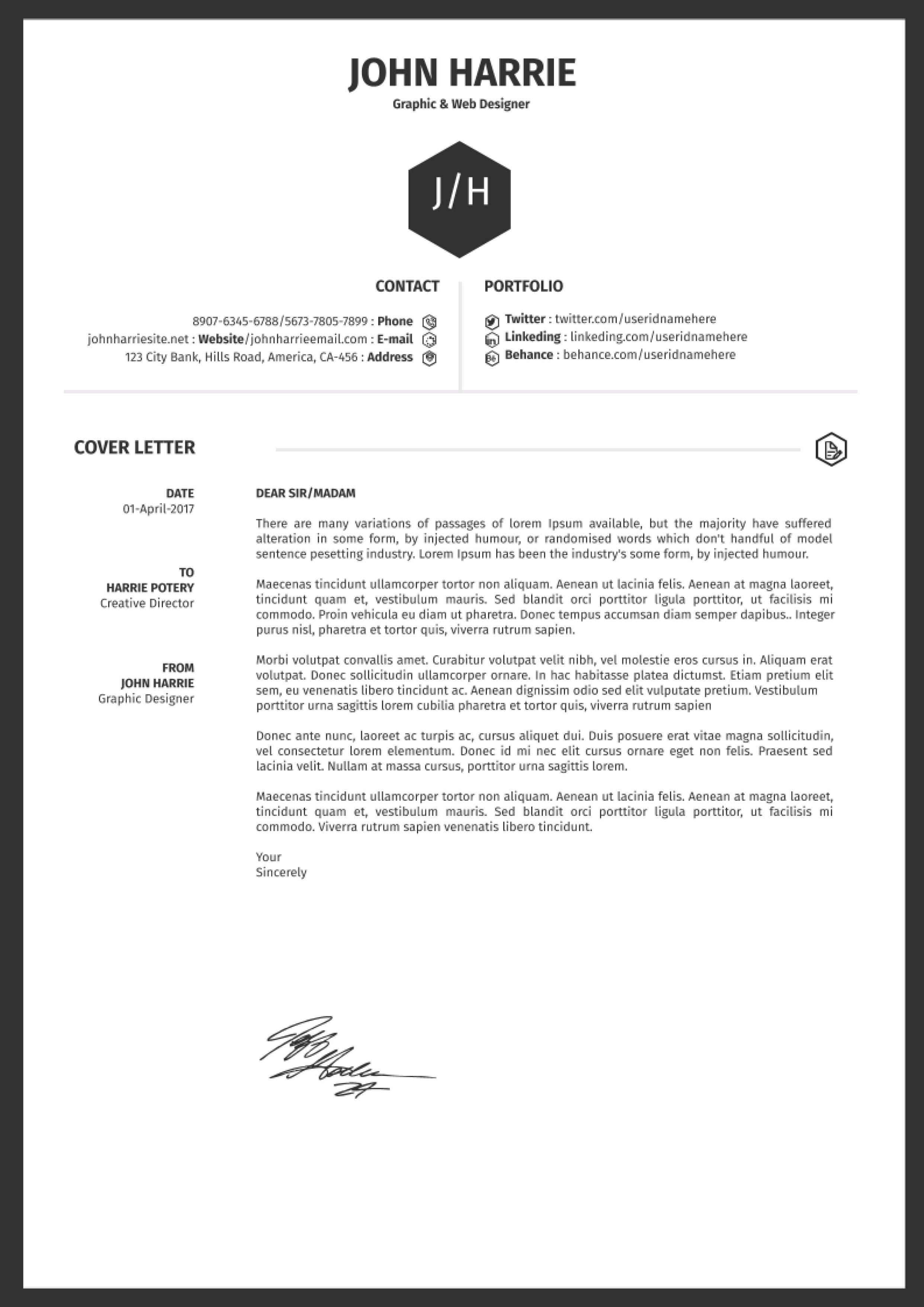  Free Printable Cover Letter Templates 27 Printable Cover Letter Format 
