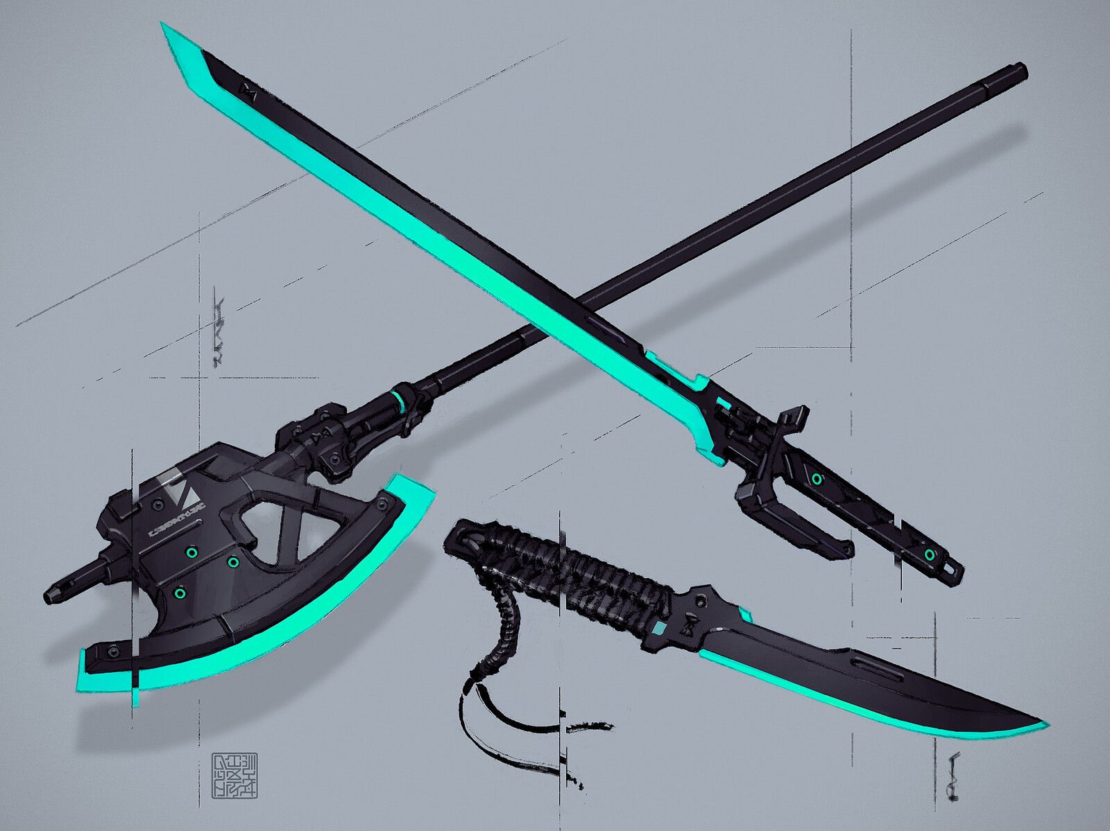  Futuristic blades, Sci fi blades, Cyberpunk blade Bildidee 