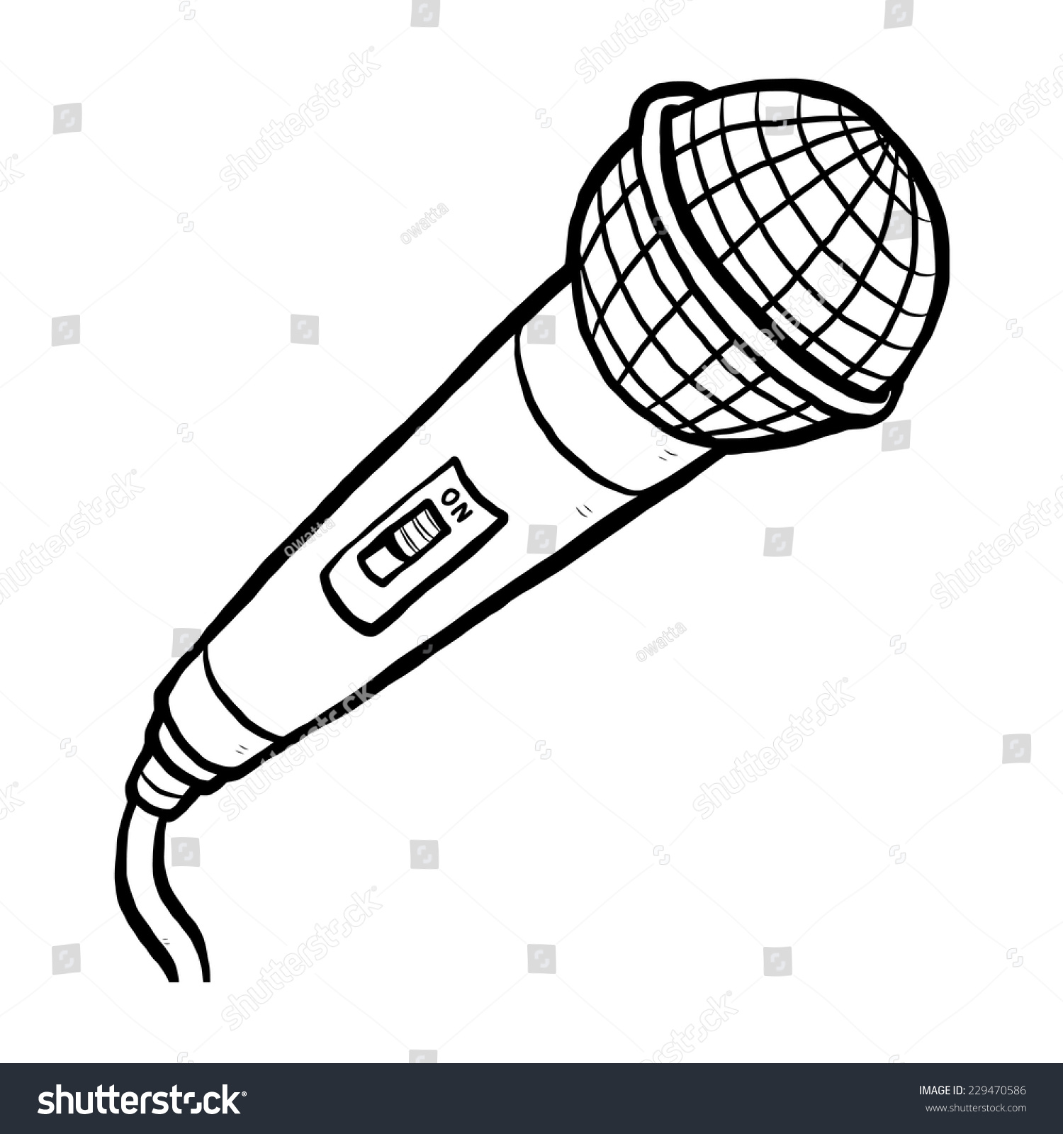  Foto zu Microphone Cartoon Vector Illustration Black White Stok Vektör 